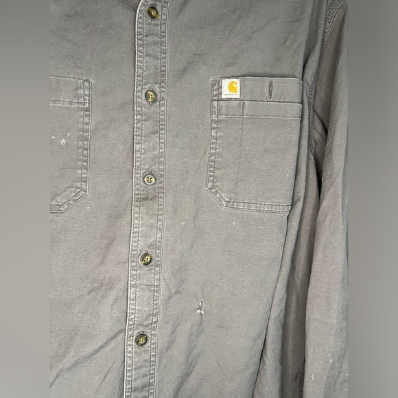 Carhartt Men’s 3XL Grey Button Down Long Sleeve - Picture 6 of 9